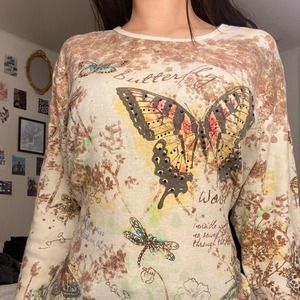 Y2K Bedazzled Butterfly Top